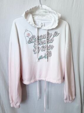Disney Beauty & the Beast Beauty Is Found Within Cropped Ombre Hoodie